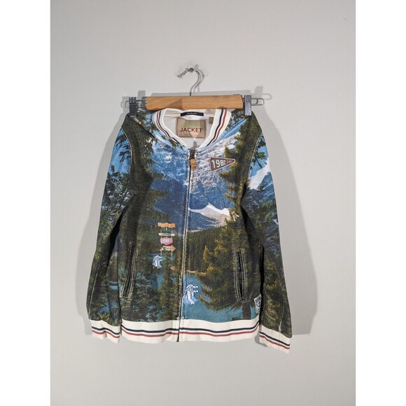 Scotch & Soda Super Jacket Kids Sz 10 Nature Full Zip Bomber Varsity - Picture 1 of 11